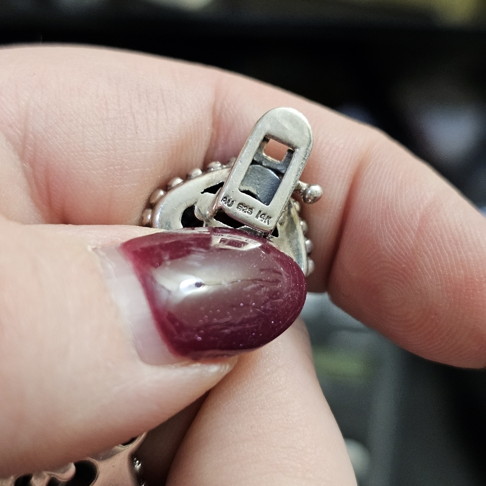 14k & 925 genuine gemstone bracelet - Picture 7 of 8